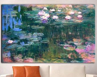 Claude Monet Water Lilies 1916 Canvas Wall Art/Famous Paintings Arts/Contemporary Art/Vintage Poster/Modern Wall Decor/Reproduction Wall Art