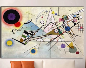 Composition 8 Canvas Wall Art/Wassily Kandinsky Poster/Komposition VIII Wassily Kandinsky Canvas Print Art/Modern Wall Decor/Living Room Art