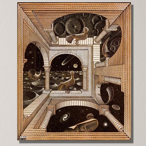 Another World by Maurits Cornelis Escher  Canvas Poster Art ,Maurits Cornelis Escher  Painting on Canvas Art ,Modern Canvas Art