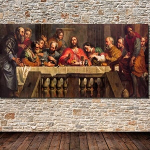 Leonardo Da Vinci The Last Supper Canvas Wall Art/Da Vinci Poster Wall Decor/Da Vinci The Last Supper Print Art/Da Vinci The Last Supper Art