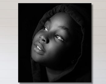 African  Child  Wall Art /African Boy Canvas Print / African American Boy and Girl Decor /African Wall Decor /Extra Large Canvas Arts
