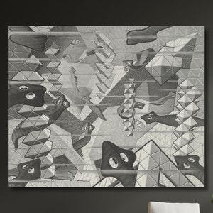 Maurits Cornelis Escher Canvas Poster Art , Maurits Cornelis Escher Painting on Canvas Art ,Maurits Cornelis Escher Canvas Poster Arts