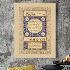 Islamic Wall Art Hilya Sharif Islamic Calligraphy Canvas Prayer Canvas Print Art Islamic Wall Decor Islamic Home& Wall Decor Prayer Wall Art