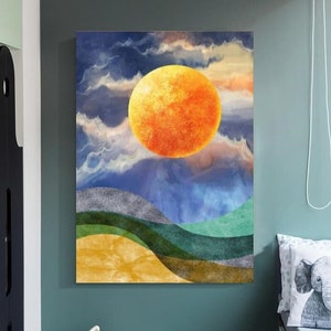 Sun Rising Above the Clouds Canvas Arts /Sun Rising Above the Clouds Canvas Print/Sun Rising Above the Clouds Wall Decor/Extra Large Canvas
