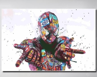 Spider-Man Graffiti  Canvas Wall Art /Spider-Man Poster/Spider-man Canvas Print Art/Spider-Man Wall Decor/Spiderman Gift/Decorative Painting