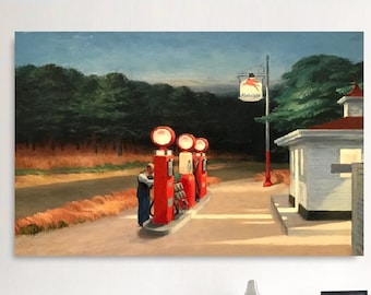 Edward Hopper Canvas Wall Art/Edward Hopper Poster/Gas 1940 Canvas Prints/Abstract Artworks/Reproduction Print Arts/Edward Hopper Wall Decor