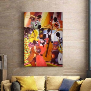 African Musicians Wall Art  Home Decors/ African Woman Canvas Print / African American Art Wall Decor/African Woman Painting /African Canvas