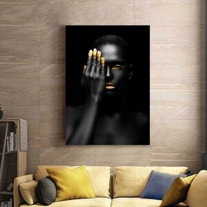 African Woman Wall Art  African Woman Canvas Print / African American Art Wall Decor / African Wall Decor  African Woman Painting Home Decor
