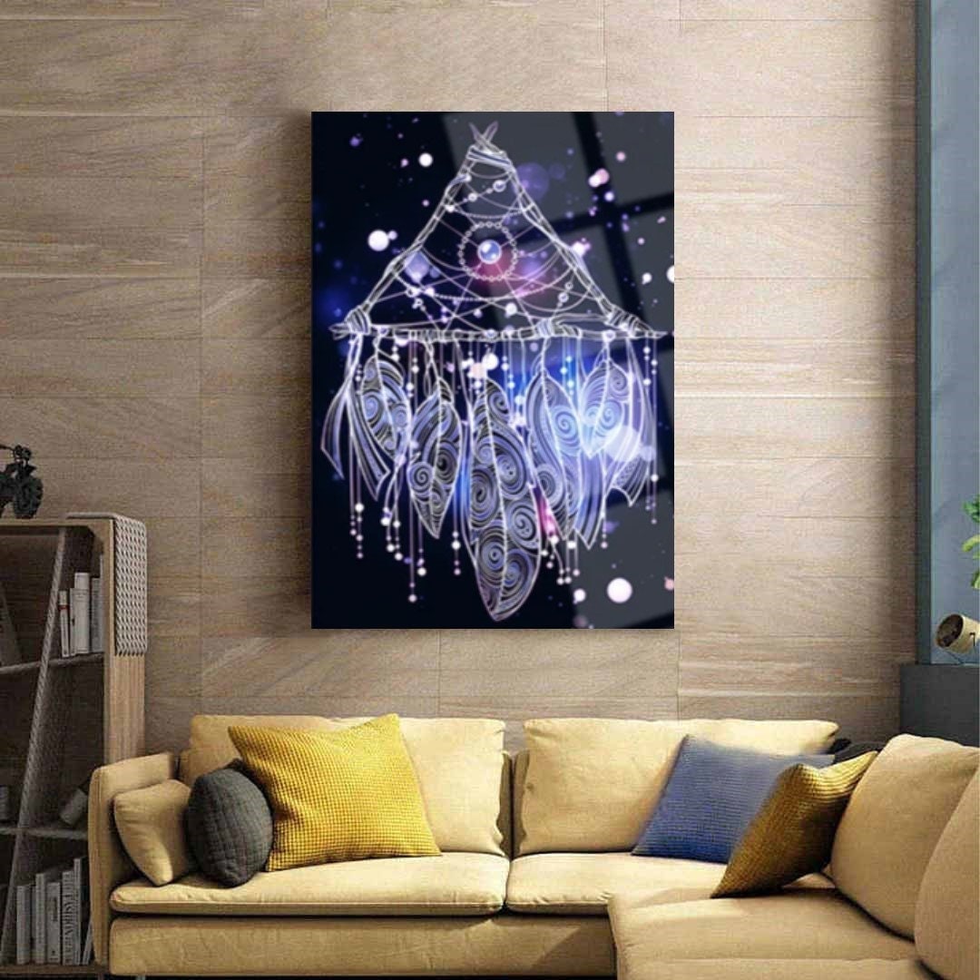 Dreamcatcher Glass Wall Arts / Modern Glass Prints Home Decors / Modern Glass Arts Home Decors/Glass Art Wall Decor/Famous Glass Home Decors