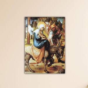 Alberto Durero, Huida a Egipto (1494), Arte mural, Lienzo de Durero, Regalo para el hogar, Decoración de pared, Impresión de Durero, Pintura de Alberto Durero, Póster de Alberto Durero