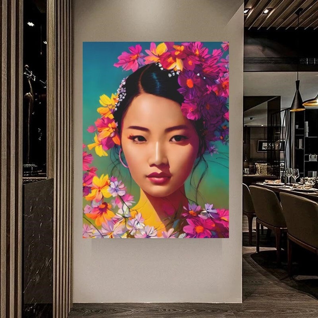 Asian Woman Geisha Wall Art /asian Woman Canvas Print /asian Etsy