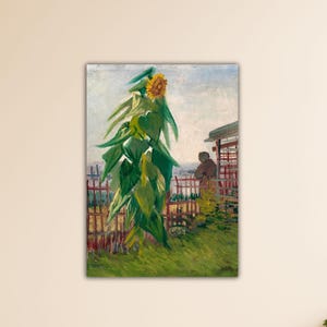 Vincent Van Gogh Allotment with Sunflower 1887 Wall Art Van Gogh Canvas Home Wall Decor Paint Art Vincent Van Gogh Poster Van Gogh Wall Art