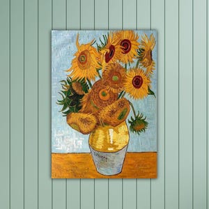Vincent Van Gogh Bodegón Jarrón con doce girasoles 1889 Arte mural Lienzo de Van Gogh Decoración del hogar Pintura de Van Gogh Póster de Van Gogh Arte de museo