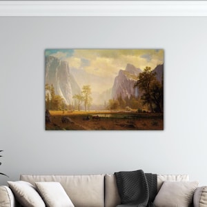Albert Bierstadt Looking Up the Yosemite Valley 1865 Poster Bierstadt Wall Art Albert Bierstadt Canvas Bierstadt Poster Gift Home Wall Decor