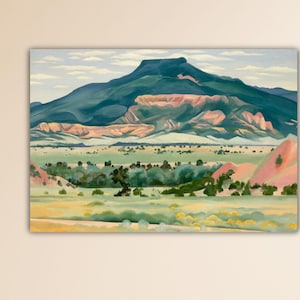 Georgia O&#39;keeffe New Mexico Mountain Wall Art O&#39;keeffe Canvas O&#39;Keeffe Poster O&#39;Keeffe Print Gift Home Wall Decor O&#39;keeffe Paint Office Art