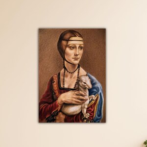 Leonardo Da Vinci La Dama con Lermellino Wall Art Da Vinci Canvas Gift Home Wall Decor Paint Leonardo Da Vinci Poster Da Vinci Printing Art