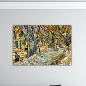 Vincent Van Gogh The Large Plane Trees 1889 Wall Art Road Menders at Saint-Rémy Canvas Home Wall Decor Poster Van Gogh Paint Van Gogh Print