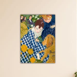 Pierre Bonnard Women with a Dog (1891) Wall Art Bonnard Canvas Pierre Bonnard Poster Gift Home Wall Decor Museum Decor Print Bonnard Paint