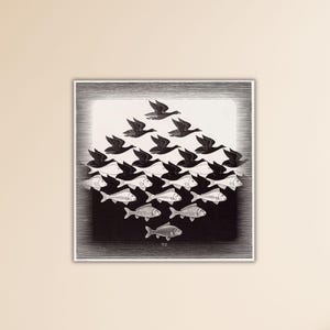Maurits Cornelis Escher Sky and Water Poster M C Escher Canvas M C Escher Wall Art Gift Of Home Wall Decor M C Escher Paint M C Escher Print