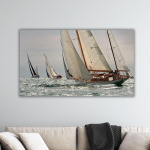 Sailing Boat Poster Sailing Boat Canvas Gift Of Office Wall Decor Sailing Boat in Ocean Waves Wall Art Nautical Decor Art Seascape Painting