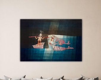 Paul klee Battle Scene From the Funny and Fantastic Opera The Seafarers 1923 Wall Art Klee Canvas Klee Poster Gift Home Wall Decor Painting
