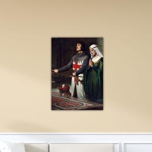 Edmund Blair Leighton - The Dedication Canvas Art Edmund Blair Wall Art Leighton Poster Edmund Blair Printing Home Wall Decor Leighton Paint