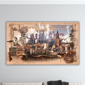 Steampunk Wall Art Steampunk Canvas Modern Decor Art Vintage Machine Decor Steampunk Poster Steampunk Print Gift Home Wall Decor Paint Art