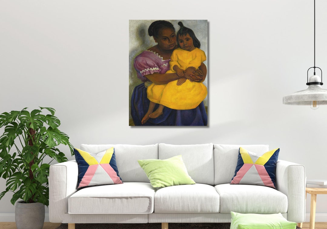 Diego Rivera Mother and Daughter Canvas Poster Wall Art ,modern Wall ...