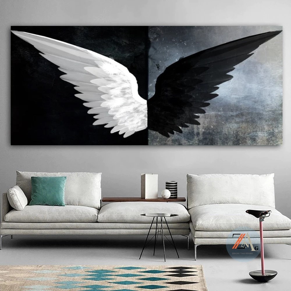 Woman with angel wings holding a black cat Special Offer – Act Fa