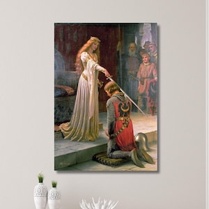 Edmund Blair Leighton The Accolade Canvas Art Edmund Blair Wall Art Leighton Poster Edmund Blair Printing Home Wall Decor Art Leighton Paint