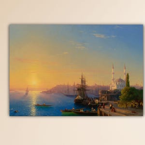 Ivan Aivazovsky View of Constantinople and The Bosphorus Wall Art Aivazovsky Poster Art Ivan Aivazovsky Canvas Home Room Wall Decor Printing