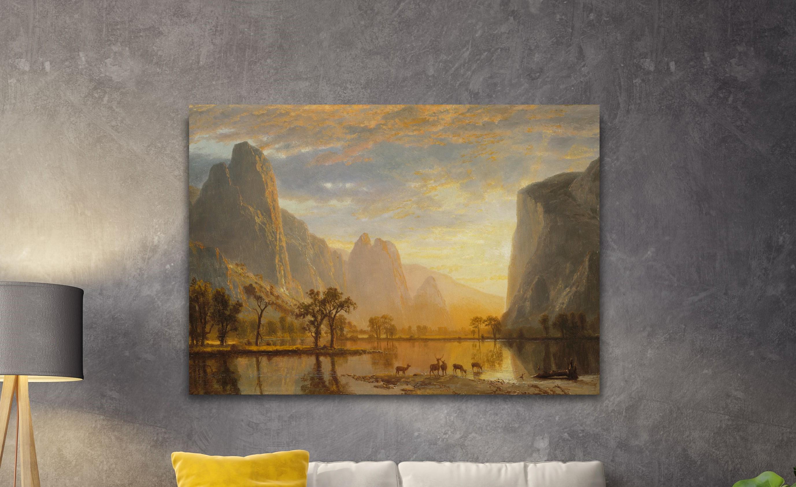 Albert Bierstadt Valley of the Yosemite Poster Bierstadt Wall Art Bierstadt Print Office Decor Canvas Bierstadt Poster Gift Home Wall Decor