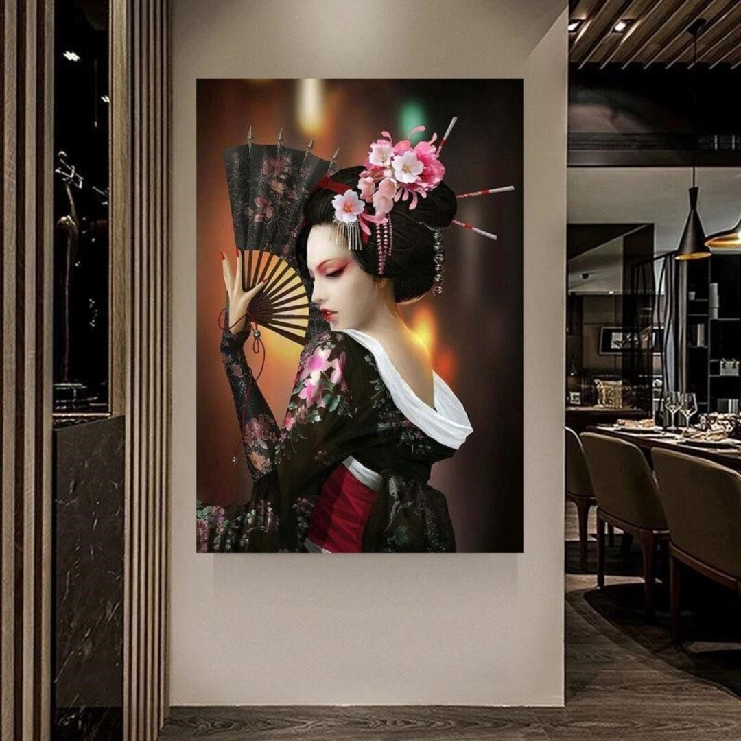 Asian Woman Geisha Wall Art /asian Woman Canvas Print /asian Home Decor ...