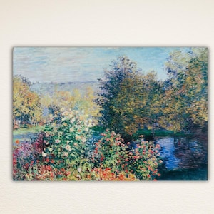 Claude Monet Los rosales en el jardín de Montgeron Lienzo Pintura famosa Monet Impresión Póster vintage Decoración de pared para el hogar Arte de pared de Claude Monet