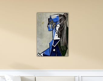 パブロ・ピカソ、緑の椅子に座るシルヴェット・ダヴィッドの肖像 1954