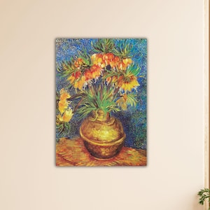 Vincent Van Gogh Fritilarias imperiales en un jarrón de cobre 1887 Arte mural Lienzo de Van Gogh Decoración del hogar Pintura Póster de Van Gogh Arte mural de Van Gogh