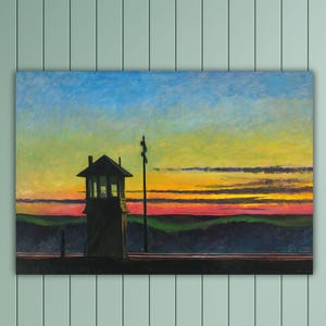 Edward Hopper Railroad Sunset Painting Edward Hopper Poster Abstract Artworks Gift Of Home Decor Art Hopper Wall Decor Art Hopper Canvas Art