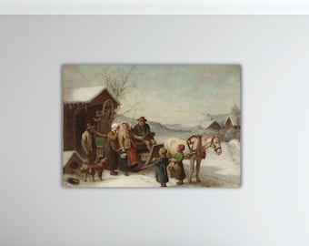 Bengt Nordenberg-Leaving Home (Dalecarlian Scene) Canvas Nordenberg Painting Nordenberg Poster Nordenberg Wall Art Gift Home Wall Decor Art