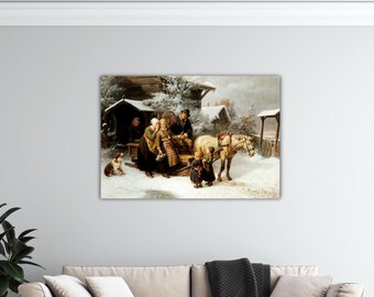 Bengt Nordenberg Leaving Home (Dalecarlian Scane) Poster Bengt Canvas Nordenberg Wall Art Gift Home Wall Decor Bengt Painting Bengt Printing