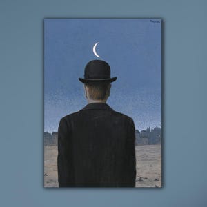 Rene Magritte Man On The Moon Wall Art Famoust Print Art High Quality Posters Magritte Exhibition Surrealism Poster Home Wall Decor Gift Art