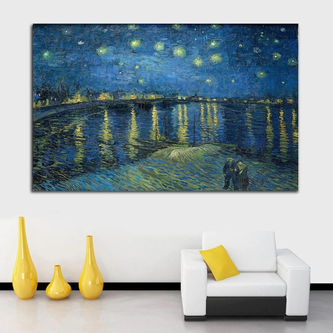Starry Night Over the Rhone Art Poster,vincent Van Gogh Canvas Art ...