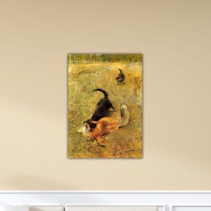 Bruno Liljefors - Beagle and Fox 1885 Canvas Liljefors Wall Art Liljefors Printing Bruno Poster Gift Home Wall Decor Bruno Liljefors Paint