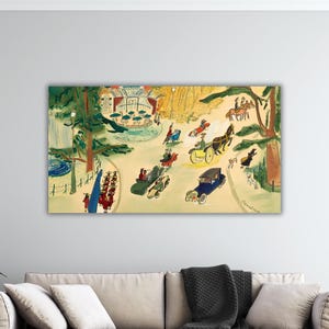 Ludwig Bemelmans - Madeline Strolling Canvas Chicken Coop Wall Art Madeline at the Zoo Poster Madeline Painting Gift Of Kids Room Wall Decor