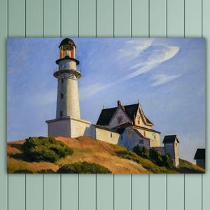 Edward Hopper The Lighthouse At Two Lights Paint Hopper Poster Abstract Artworks Gift Of Home Decor Art Hopper Wall Decor Art Hopper Canvas