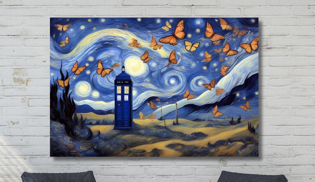 Doctor Who Tardis Box Vincent Van Gogh the Starry Night Style Poster ...