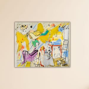 Willem De Kooning Abstraccion Poster De Kooning Wall Art Willem De Kooning Canvas Gift Of Home Wall Decor De Kooning Print Museum Decor Art