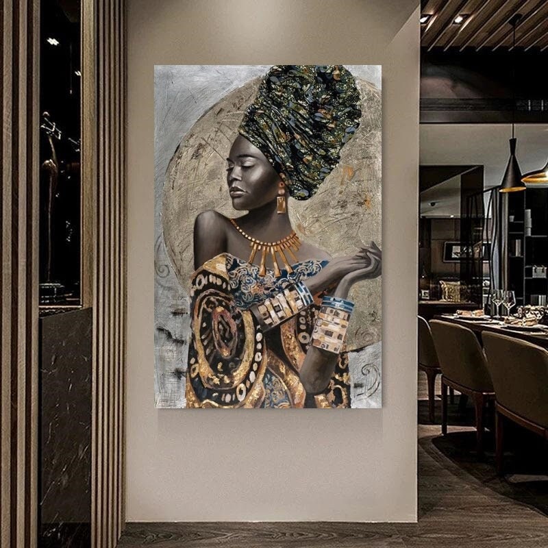 African Woman Wall Art /african Woman Canvas Print / African - Etsy