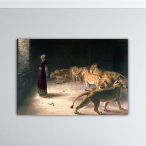 Briton Riviere - Daniel Answer To The King In The Lions Den Poster Briton Riviere Wall Art Riviere Canvas Home Wall Decor Gift Riviere Paint