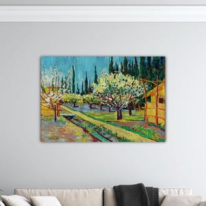Vincent Van Gogh Orchard Bordered by Cypresses 1888 Wall Art Van Gogh Canvas Home Wall Decor Paint Vincent Van Gogh Poster Van Gogh Wall Art