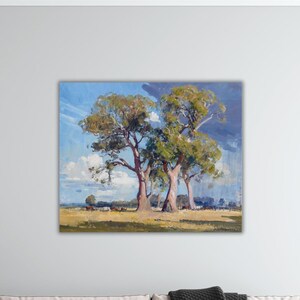 Sir Arthur Ernest Streeton The Tree Gums Canvas Arthur Ernest Wall Art Streeton Poster Gift Home Wall Decor Print Art Arthur Ernest Painting